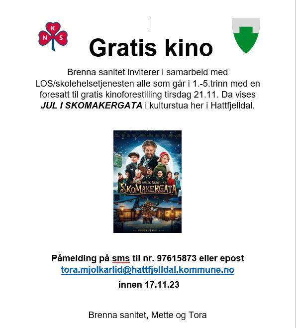 Invitasjon til gratis kino - Klikk for stort bilde